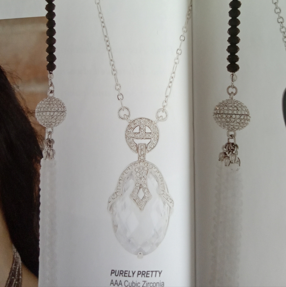 Fifth Avenue Cubic Zirconia 17" Rhodium Necklace - Picture 4 of 6
